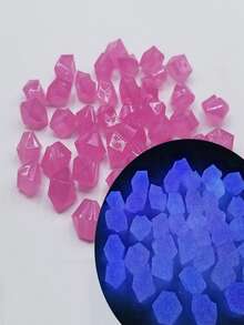 500pcs Glow In The Dark Plain Color Decorative Pebble - Purple - View 3