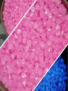 500pcs Glow In The Dark Plain Color Decorative Pebble - Purple - View 2