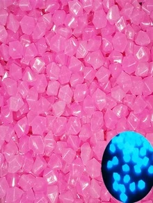500pcs Glow In The Dark Plain Color Decorative Pebble - Purple - View 6