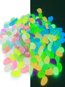 100pcs Glow In The Dark Decorative Pebble - Multicolor - View 1