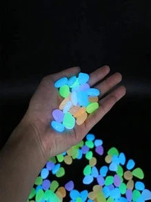 500pcs Glow In The Dark Random Decorative Pebble - Multicolor - View 3