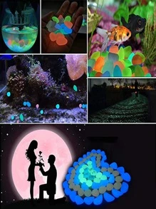 500pcs Glow In The Dark Random Decorative Pebble - Multicolor - View 9