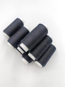 5卷素色顏色縫紉線 - 黑色 - 查看 4