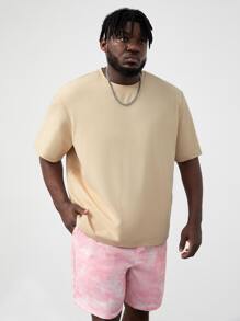 Manfinity Hombres Camiseta con estampado de slogan & de fruta - Albaricoque - Ver 2