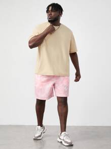 Manfinity Hombres Camiseta con estampado de slogan & de fruta - Albaricoque - Ver 3