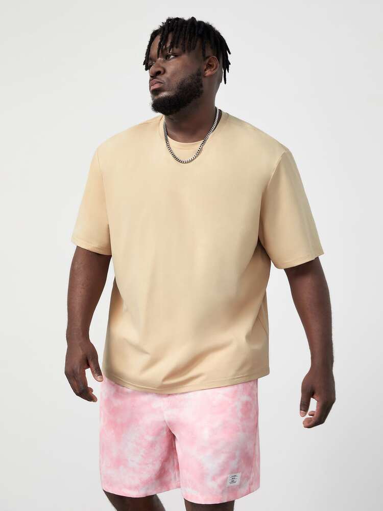 Manfinity Hombres Camiseta con estampado de slogan & de fruta - Albaricoque - Añade 6