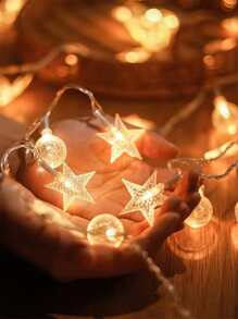 1pc 10/20/30/40 Lights 1.5/3/4.5/6m Star & Bubble Ball String Lights, Fairy Lights For Room Decor, Bedroom, Birthday Party, Wedding, Gift - Yellow - View 8