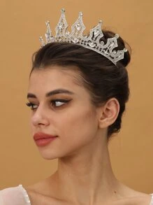 Rhinestone Decor Bridal Headband - Silver - View 3