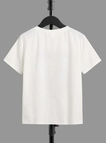 SHEIN Boys Letter & Gamepad Print Tee - White - View 2