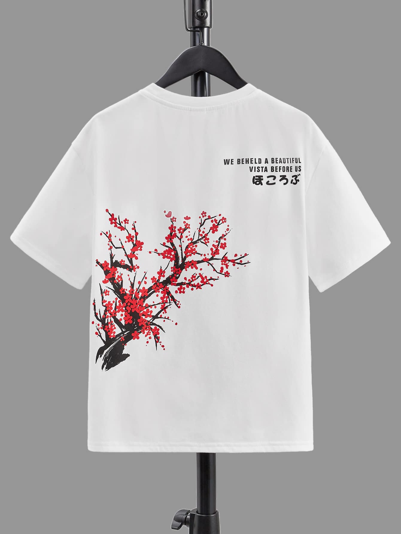 SHEIN 男孩標語和樹圖案T恤 - 白色 - 查看 1