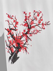 SHEIN 男孩標語和樹圖案T恤 - 白色 - 查看 4