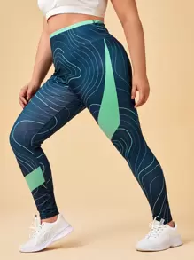 Gameset SHEIN Sport Plus Colorblock High Waist Sports Leggings