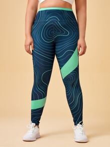 Gameset SHEIN Sport Plus Colorblock High Waist Sports Leggings