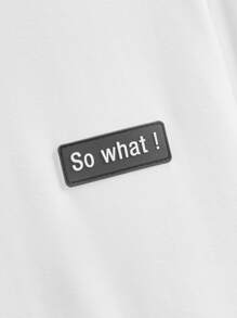 SHEIN Boys Letter Patched Detail Tee - White - View 3