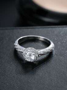 Anillo zirconia cúbica - Plateado - Ver 2