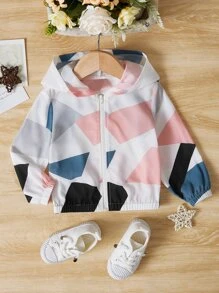 SHEIN Baby Geo Print Hooded Jacket