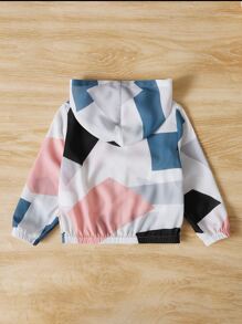 SHEIN Baby Geo Print Hooded Jacket