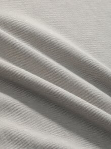 DAZY Top-stitching Lettuce Trim Tee - Grey - View 5