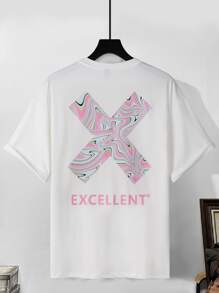 Manfinity EMRG Loose Men's Letter Print Drop Shoulder T-Shirt - White - View 3
