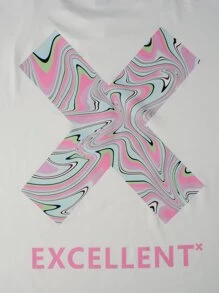 Manfinity EMRG Loose Men's Letter Print Drop Shoulder T-Shirt - White - View 4