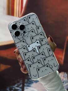 Cartoon Cat Clear Phone Case - Multicolor - View 2