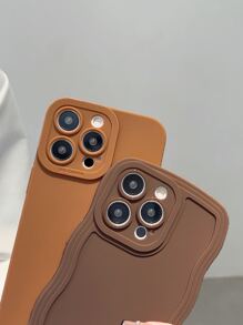 2pcs Plain Phone Case - Coffee Brown - View 3