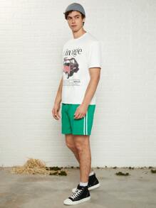 Manfinity Men Slogan Graphic Tee - White - View 5