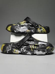 男士字母圖案鏤空通風乙烯-乙酸乙烯共聚物露跟時尚洞洞鞋 - 彩色 - 查看 3