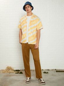 Manfinity Men Tie Dye Lapel Neck Shirt - Multicolor - View 4