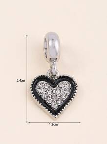 Rhinestone Heart DIY Pendant - Multicolor - View 4