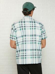 Manfinity Hombres Camisa con estampado de cuadros