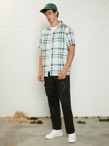 Manfinity Hombres Camisa con estampado de cuadros