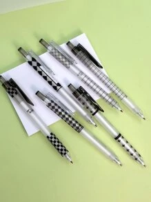 6pcs Plaid Pattern Gel Pen - Multicolor - View 6