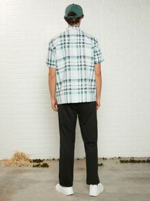 Manfinity Hombres Camisa con estampado de cuadros