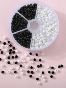 1盒4mm釘珠DIY首飾配件 - 黑與白 - 查看 1