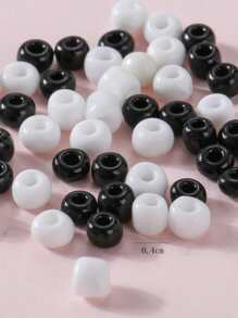 1盒4mm釘珠DIY首飾配件 - 黑與白 - 查看 3