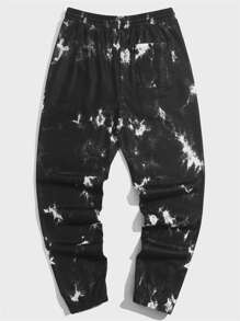 Manfinity VCAY Men Tie Dye & Cartoon Graphic Drawstring Waist Joggers - Black - View 2