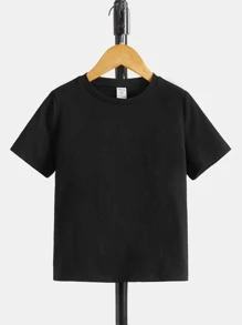 SHEIN 年輕男孩休閒寬鬆舒適城市風景圖案短袖上衣 - 黑色 - 查看 5