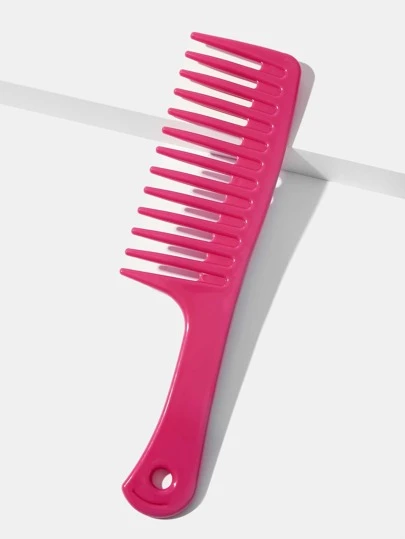 Rose Red Dry & Wet Use Hair Pick Comb, 1pc Large Plastic Classic Wide Tooth Easy Storage Hair Brush/ Hair Comb For All Hair Types, Hair Brush, Comb, Hair Tools, Hair Products And Accessories For Barber Salon Beauty Travel Essentials, Back To School, Travel Holiday Essentials, Hair Accessories For Women, Brushes, Hair Brush, Detangling Brush,Hair Brush,Slick Back Brush,Styling Brush,Curly Hair Brush,Edge Brush,Hair Comb,Brush Hair,Hair Brush Set,Comb Hair,Comb For Curls,Detangling Brush,Hair Brush For Women,Hair,Travel,Hair Products,Hair Tools,Hair Stuff,Barber,Barber Accessories,Barbershop,Hairdressing Equipment