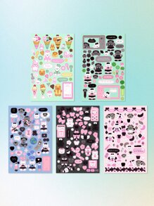 5pcs Cartoon Graphic Sticker - Multicolor - View 1
