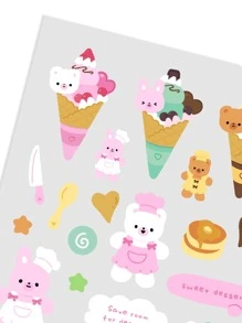5pcs Cartoon Graphic Sticker - Multicolor - View 3
