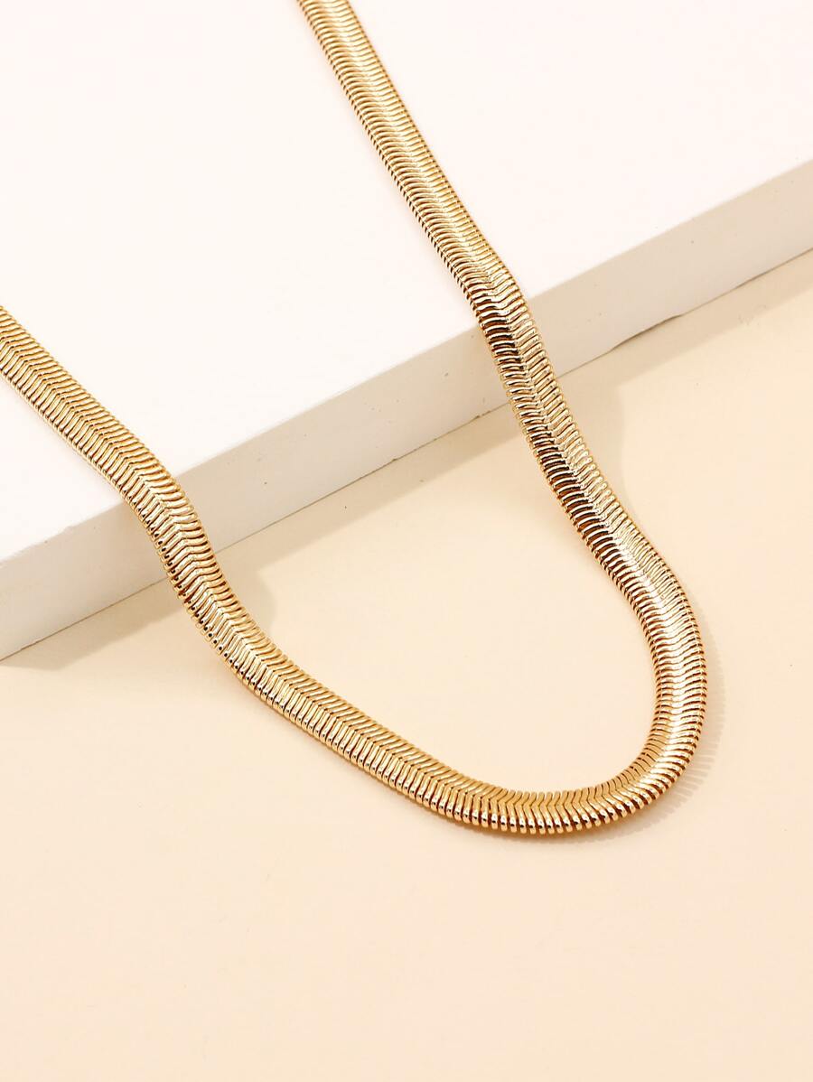 Minimalist Chain Necklace - Yellow Gold - View 1