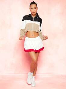 SHEINNeu Quần áo thể thao nữ Dây kéo Khối Màu Giải trí - Nhiều màu - Xem 4