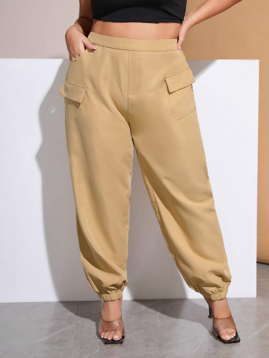 SHEIN SXY Plus Flap Pocket Side Cargo Pants