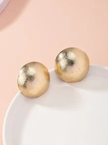 2pcs Round Stud Earrings - Yellow Gold - View 2