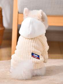 1入組連帽長毛絨寵物外套