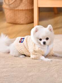 1入組連帽長毛絨寵物外套