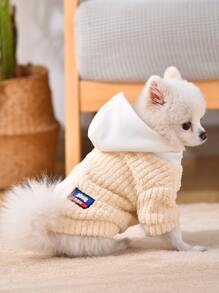 1入組連帽長毛絨寵物外套