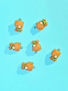 6入組卡通小熊DIY吊墜 - 彩色 - 查看 1
