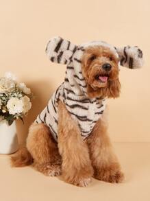 1pc Pet Plush Coat For Autumn/winter - Beige - View 3